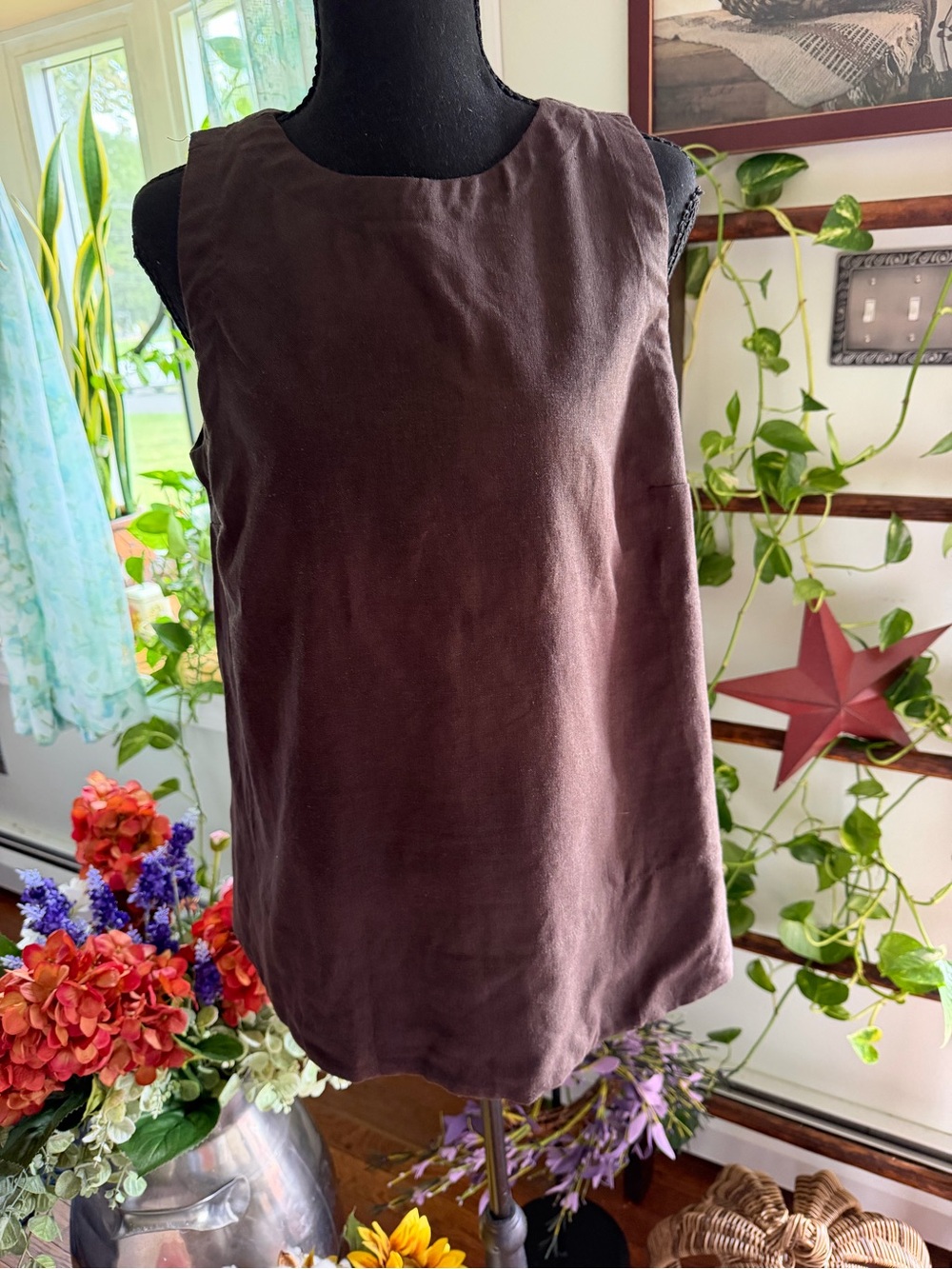 Banana Republic Brown Sleeveless Linen Blend Tank